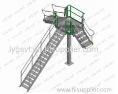 Folding stairs step ladder for safe access to truck / train tank