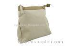 Durable Microfiber Material Travel Cosmetic Bag White Color For Airline Trip