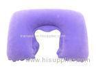 Purple Color Travel Neck Pillow Inflatable With Soft Hand Feeling