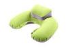 Comfortable Inflatable Travel Neck Pillow PVC Flocking Material With Pouch