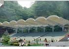 Large Span Arc Shape Fabric Tension Structures Steel Frame High Tensile