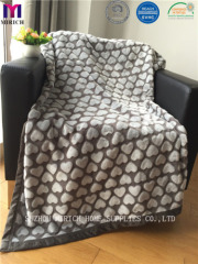 Hot Sale Heart Pattern Soft Poly Blankets