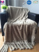 Two Layer Faux Fur Polyester Blanket With Tassels