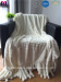 Two Layer Faux Fur Polyester Blanket With Tassels