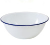 white color blur rim cast iron hand-painted enamel mixing bowl