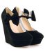 New fashion multi color bowtie wedge heel shoes