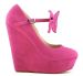 New fashion multi color bowtie wedge heel shoes