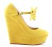 New fashion multi color bowtie wedge heel shoes