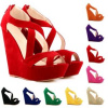 New style wedge heel straps decorated shoes