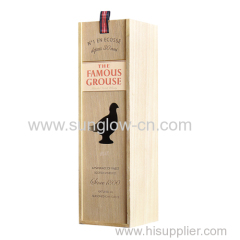 Wooden wine box(THE FAMOUS GROUSE logo)