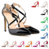 New style buckle and elastic band high heel pump shoes