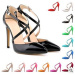 New fashion buckle and elastic band high heel dress shoes