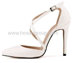 New style buckle and elastic band high heel pump shoes