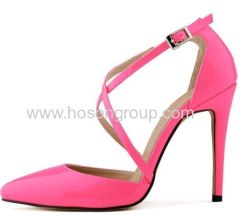 New style buckle and elastic band high heel pump shoes