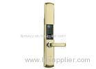 USB Power Supplier Home Fingerprint Door Lock Champagne With Anti Peep Hole