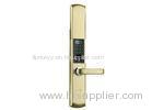 USB Power Supplier Home Fingerprint Door Lock Champagne With Anti Peep Hole