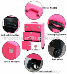 hot sale Trolley PVC nail polish carrying nail polish case storage