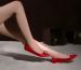 Fashion red bowtie pointed toe flat wedding shoes