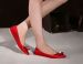 Fashion red bowtie pointed toe flat wedding shoes