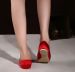 Fashion red bowtie pointed toe flat wedding shoes