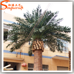 Large outdoor Artificial Plastic leaves fiberglass white trunk Date Palm Trees