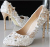 New style beading and chains stiletto heel wedding shoes