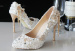 New fashion beading and bowtie rhinestone stiletto heel wedding shoes