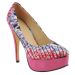 New style round toe African Printed Fabric high heel shoes