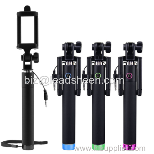 wire monopod selfie stick for mobile phone