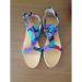 New style African Printed Fabric flat sandals