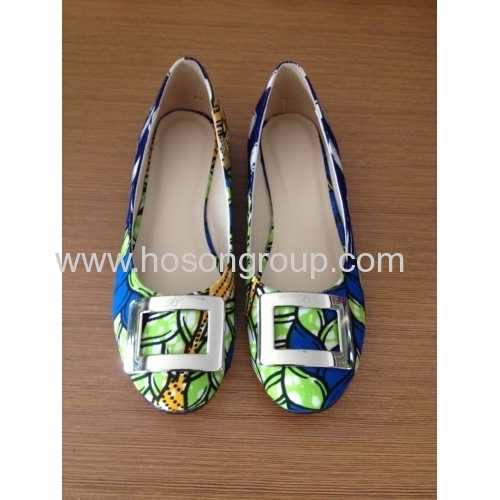 New style African Printed Fabric flat shoes