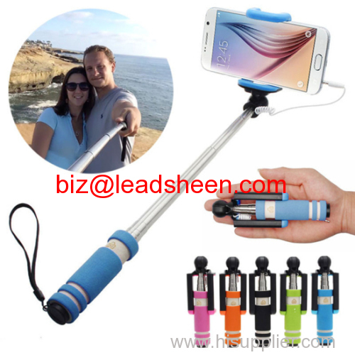 Super mini wire monopod selfie stick for smartphone