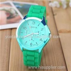 Silicone Strap Alloy Geneva Watch