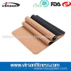 Eco friendly Double Layer Cork TPE Yoga Mat