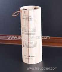 Round Wine Wooden Box With Rope