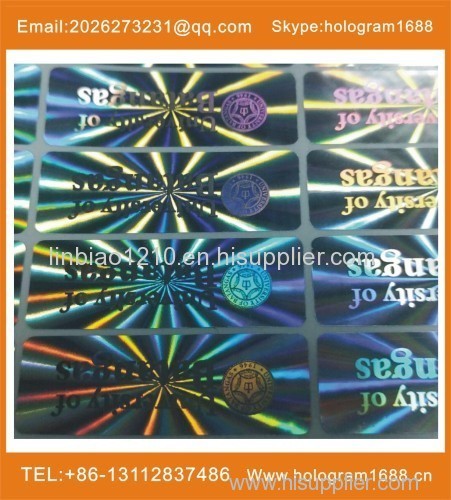 High quality transparent hologram label