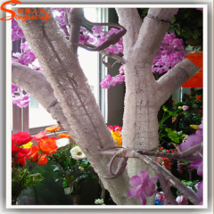 Pink silk flower metal tree artificial mini LED cherry blossom tree lights tree