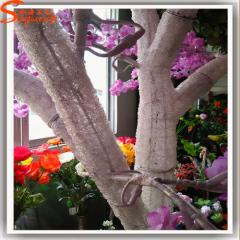 Pink silk flower metal tree artificial mini LED cherry blossom tree lights tree