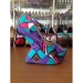 New style African printed fabric unique heel shoes