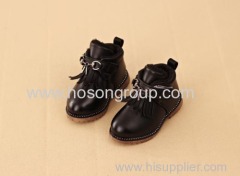 PU leather children boots with tassels