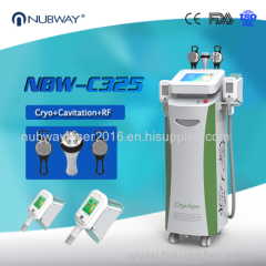 Hot promotion!!! -15℃ Dual Cryo handles Cryolipolysis +ultrasonic+Vacuum+RF cryotherapy Cool Body Sculpting Machine