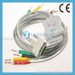 Schiller one piece 10 lead ekg cable with leadwires Banana 4.00mm IEC