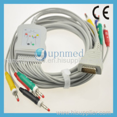 GE-Marquette one piece 10 lead ekg cable with leadwires Banana 4.00mm IEC