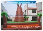 Outdoor Brown Mountain Inflatable Rock Climbing Wall For Teenagers Games