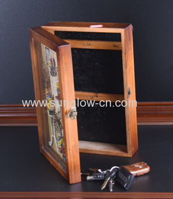 Wooden box with flowers window 