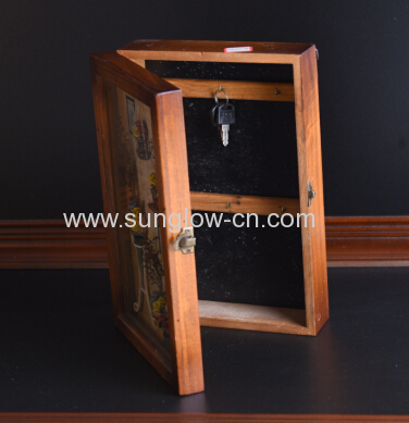 Wooden box with flowers window 