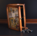 Wooden box with flowers window