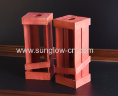 Pink Color Wine Wooden box with Windows