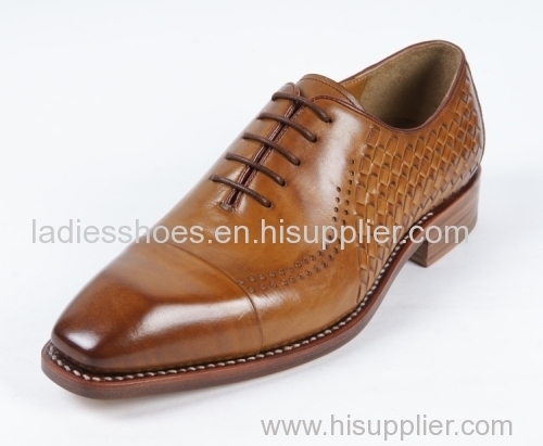 Latest Custom Brown square toe Lace men shoes