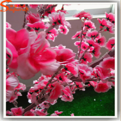 Pink silk flower metal tree artificial mini LED cherry blossom tree lights tree